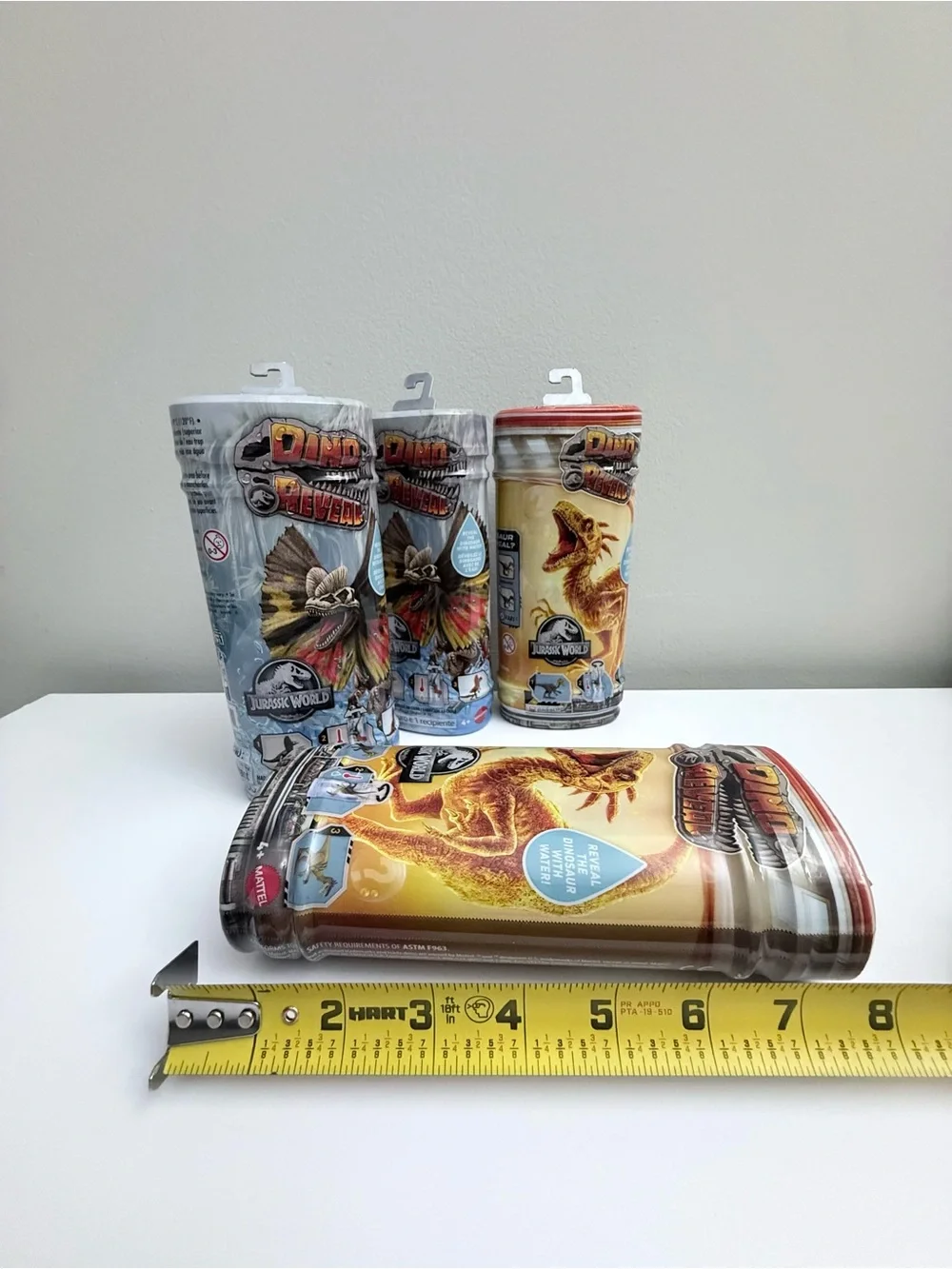 NEW Lot of 4 Jurassic World Dino Reveal Dinosaur Toys Mystery Packs